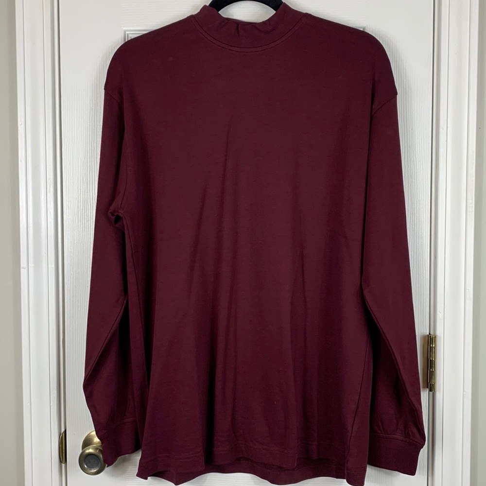 NWT Lone Cypress wine long sleeved high collar shirt size small. 100% pima cot.